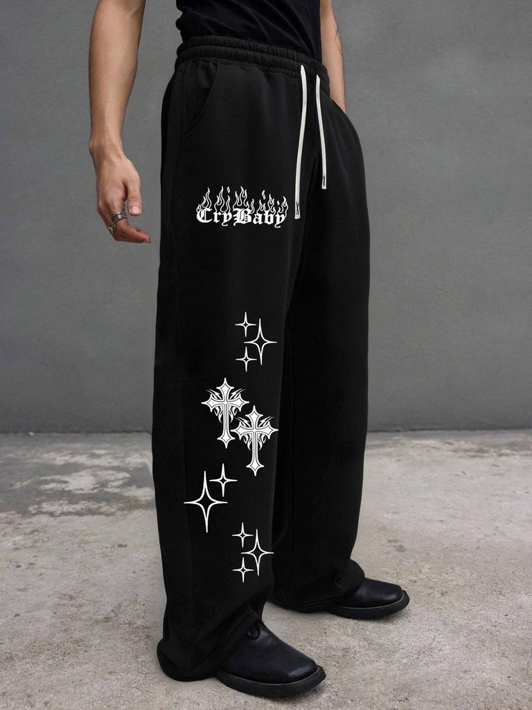 Mens Sweatpants with Pockets & Drawstring - Wide Leg Lounge Sweat Pants for Running Track Yoga Joggers
