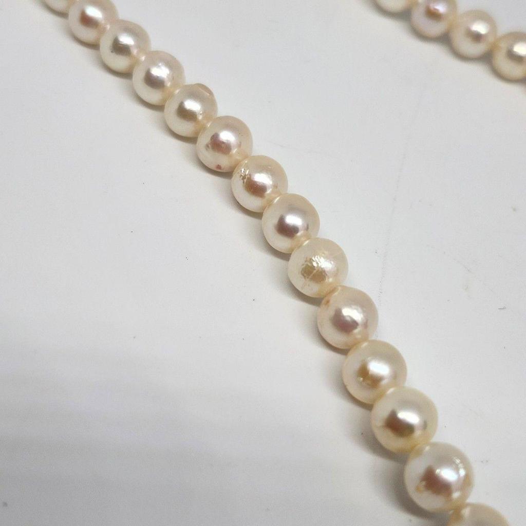 Used Genuine Pearl Necklace Necklace Perl School Mama Ladies Accessories White Silver Metal Fittings Real White