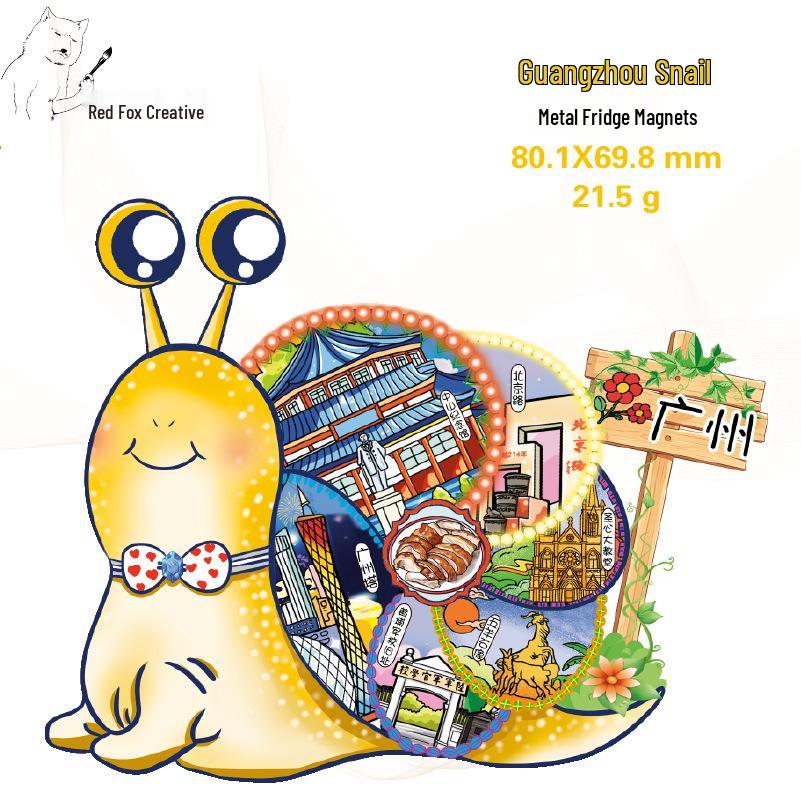 Guangzhou Bezienswaardigheden Koelkastmagneet: Xiaomanyao, Yanzhou Eiland, Guangji Brug, Shamian Eiland, Baiyun Berg, Lijm, Cultureel & Creatief