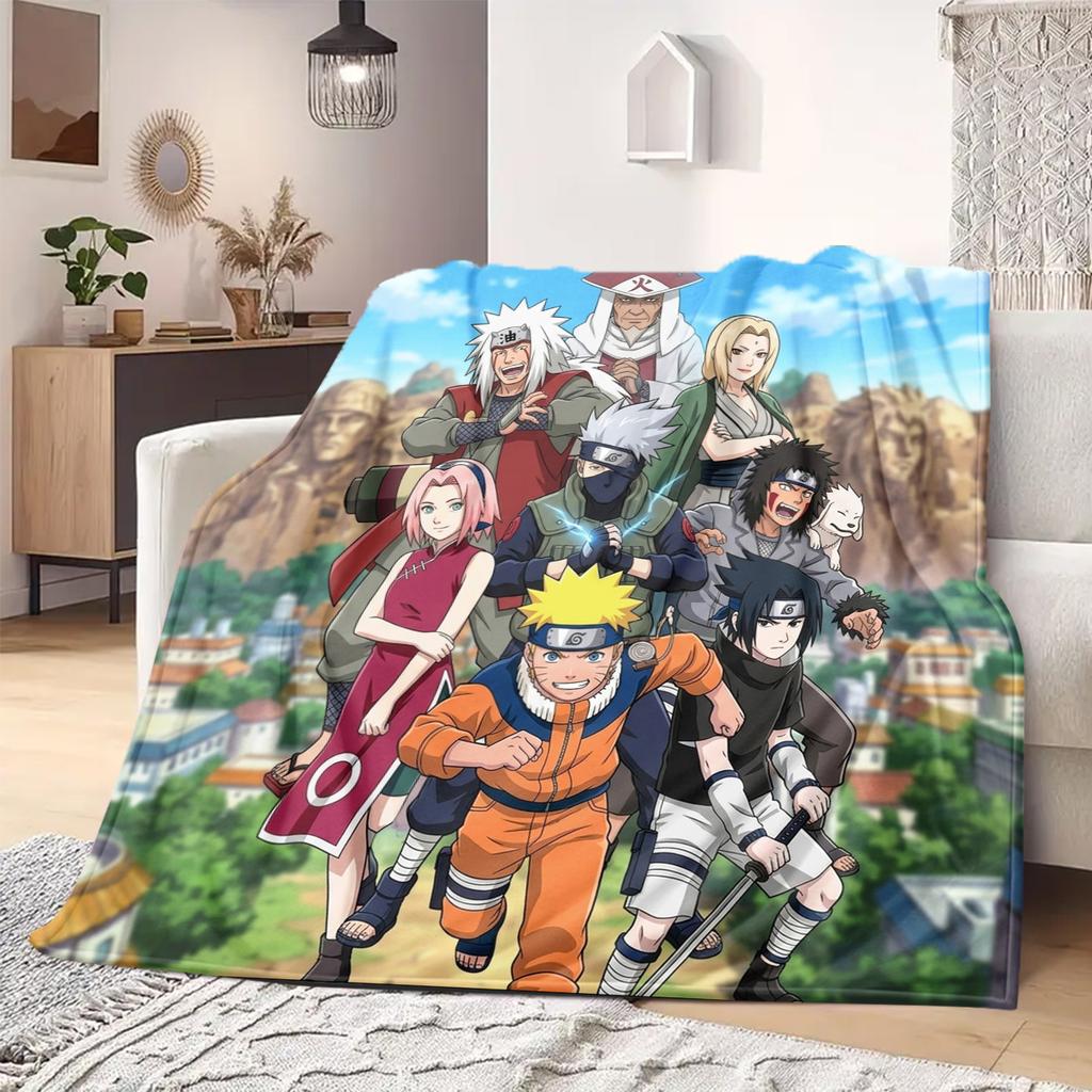 Naruto Comfortable Warm Printed Flannel Blanket, Fits Bedrooms, Sofas, Beds, Chairs, Picnics, Travel -HE9