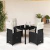 VidaXL Garden Bistro Set 5 Pcs Cushions Black Poly Rattan 3276989