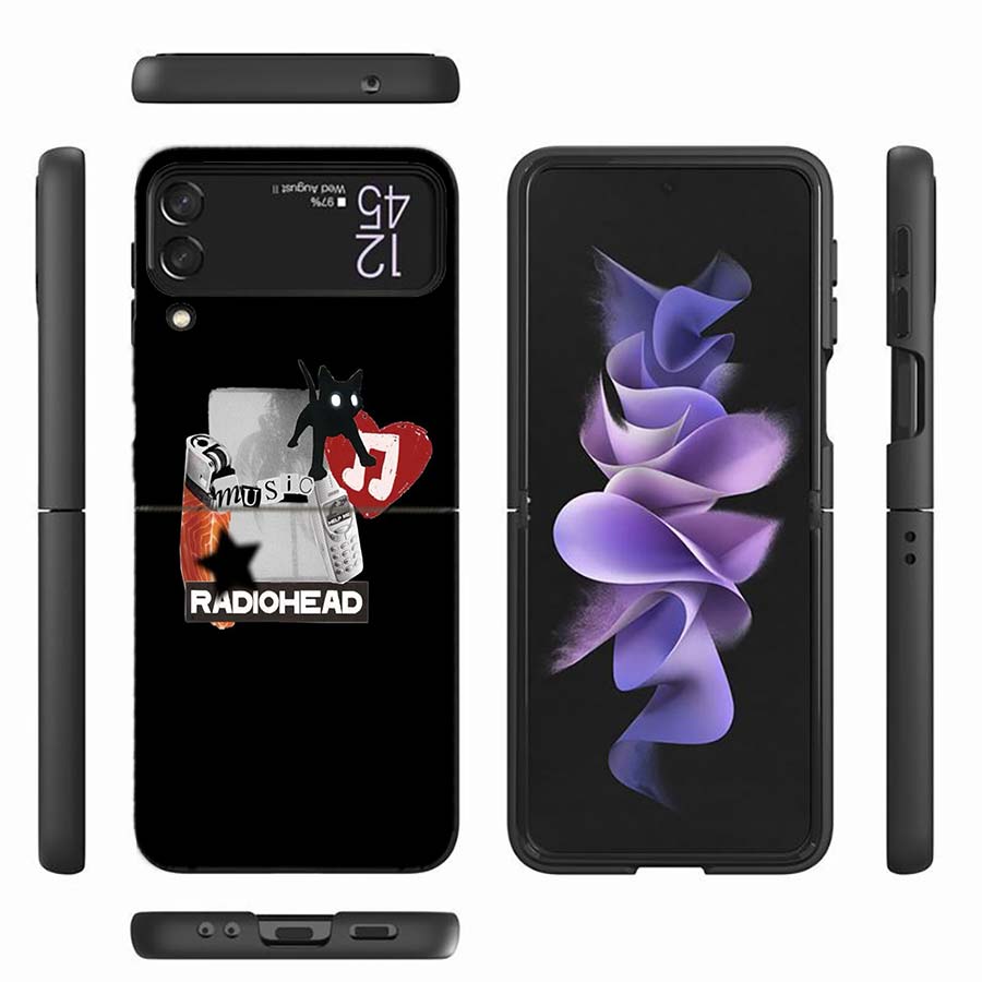Bnad R-Radiohead Phone Case For Samsung Z Flip 6 7 5G Z Flip 5 Galaxy Z Flip 3 4 5G ZFlip Shockproof Hard Cover TPU PC Coque Cap