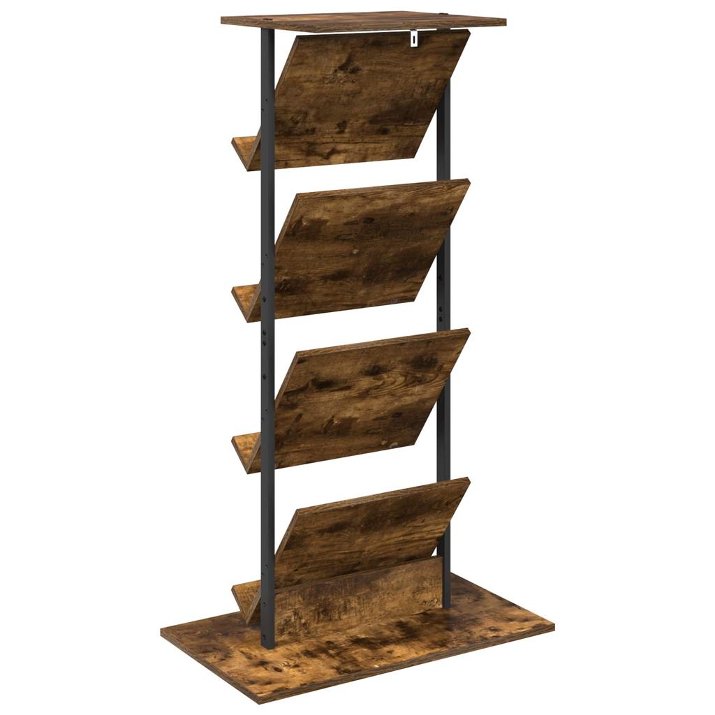 Magazine Rack Smoked Oak 68 X 40 X 123.5 Cm Engineered Wood