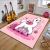 Fluffy Alpaca with Roses and Hearts Patterned carpet, non slip mat suitable for living room and bedroom sofas