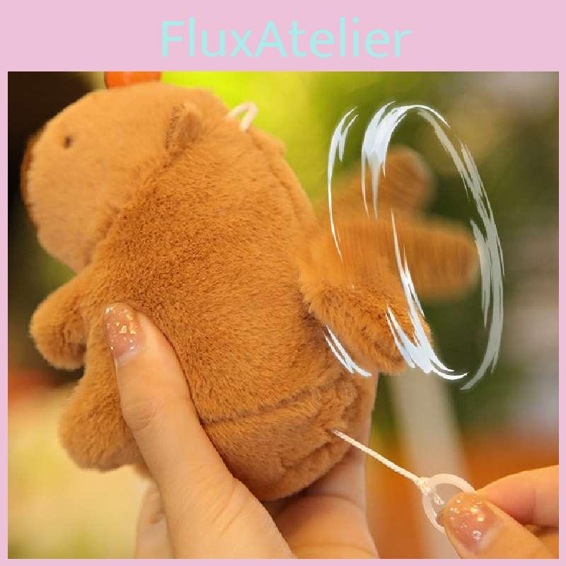Colorful Capybara Stuffed Animal Key Ring Bag Charm Wag Tail Rodent
