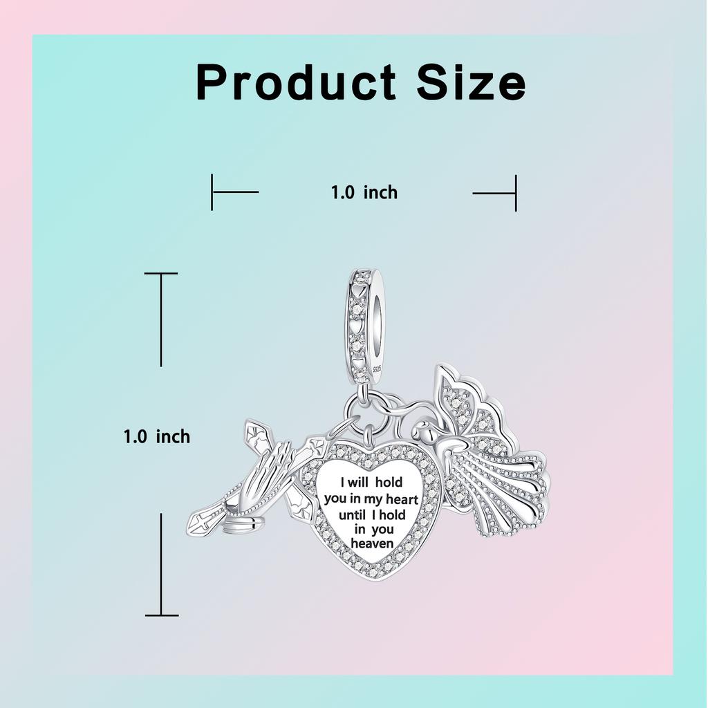 Copper Wings Sister Cross Pendant Charms Fit Original 4Mm Aperture Bracelet Charm Beads Necklace Diy Female Jewelry