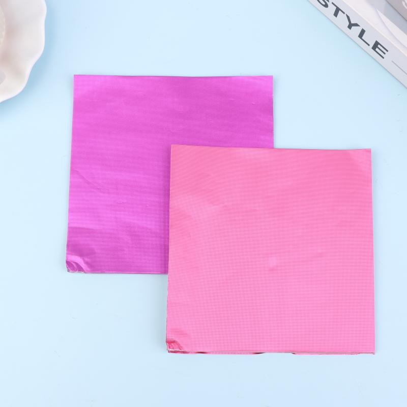 100Pcs 15X15Cm Aluminum Foils Wrapping Paper Sheets Foil Candy Package Paper Chocolate Wedding Party Candy Packaging