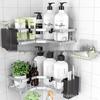 Punch-Free Stainless Steel Corner Bathroom Shelf