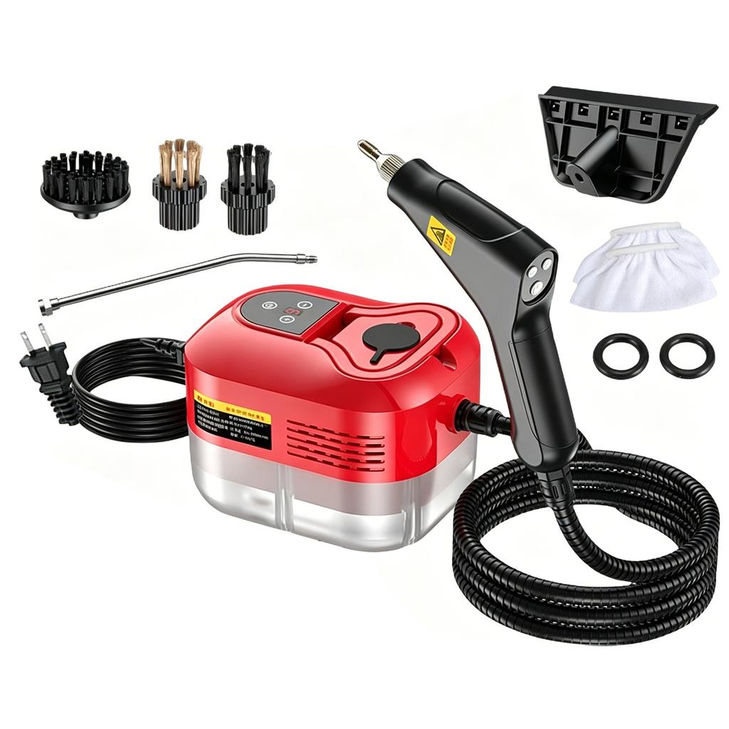 High Temperature Steam Cleaner Machine with Multiple Brush Attachments and Adjustable Steam Nozzle for Home and Commercial Use