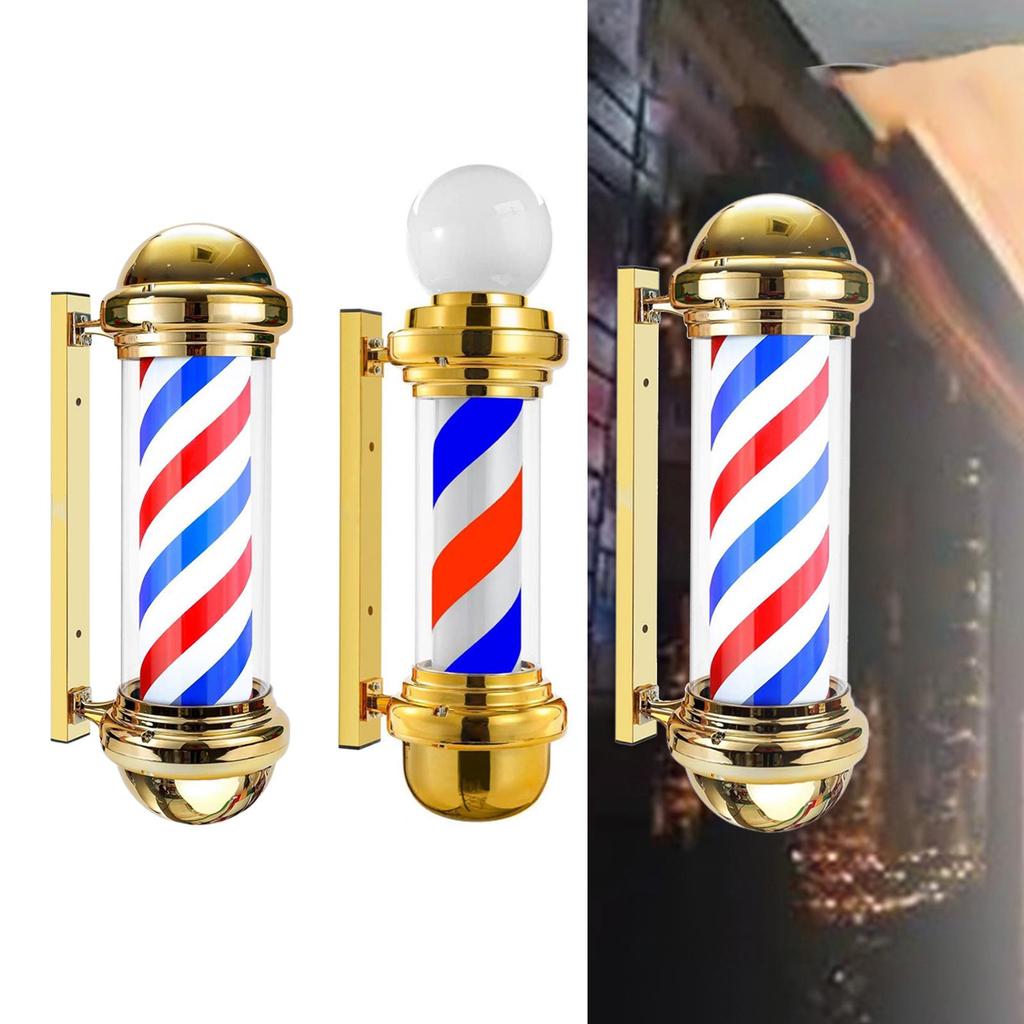 Barber Light Pole Red Blue White Rotating LED Stripes Light for Hair Salon