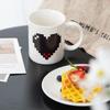Heat Sensitive Color Changing Mugs Heart Pattern Ceramic Coffee Mugs Large Capacity Water Cup Juice Cup Holiday Rest Water Mug