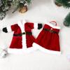 Velvet Chrismas Bottle Cover Red Wine Bottle Cover Skirt Dress With Belt Set Handmade Bags Christmas Decorations Wine Accessories For Holiday YFA2232