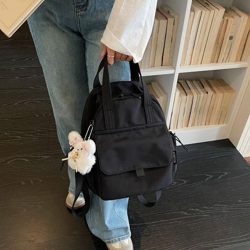 Mori solid color backpack women's new simple and fashionable student small backpack versatile casual and lightweight mommy bag