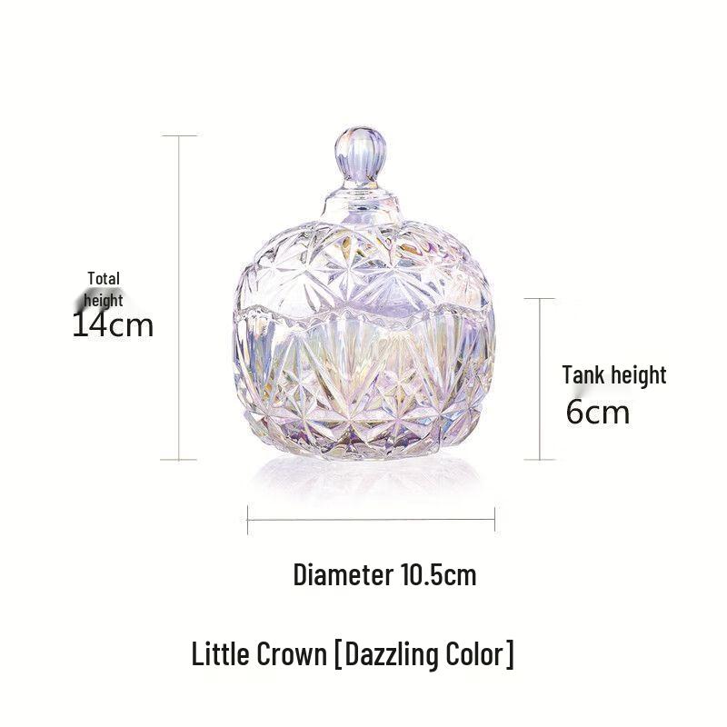 Qianxing Small Crown Electroplated Colorful Glass Jars