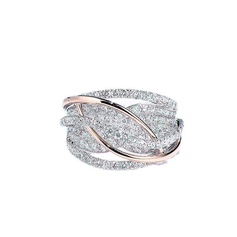 Women Classic Ring Good Workmanship Decorative Sparking Rhinestone Inlaid Wedding Ring Lady Knuckle Ring Bride Jewelry