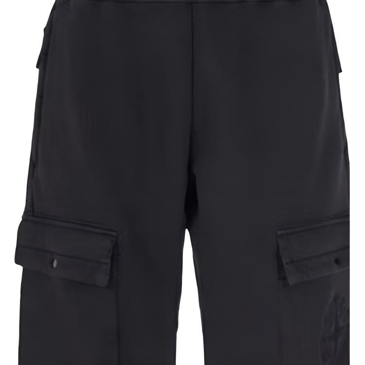 STONE ISLAND Pantaloncini Casual da Uomo con Logo Ricamato sulla Tasca Neri 761564453-V0029