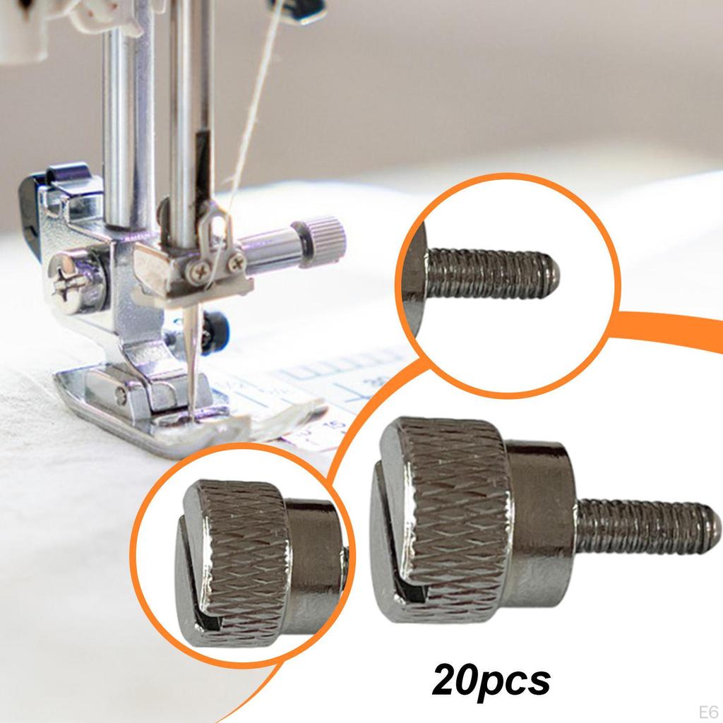 20 Pieces Presser Foot Screw Sewing Machine Change Sturdy Supplies Feet Thumb Screws Stainless Steel