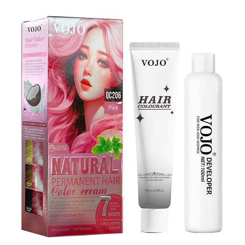 All-in-One Cross-Border Hair Dye Kit: Easy Full-Color Cream with Built-in Comb for Beginners