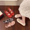 Flat Mary Jane shoes French non-slip shoes 2025 early spring new models with skirts wear-resistant bow single shoes women