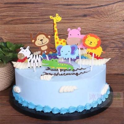 7 sztuk Jungle Safari Cupcake Picks Wykaszarki do ciast Cartoon Cupcake Wstawia Kartę Kids Birthday Party