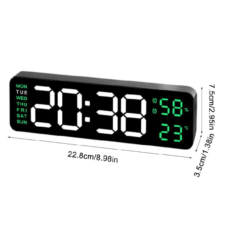 LED Digital Display Alarn Clock Brightness Dimmable Hangable and Desk Colck