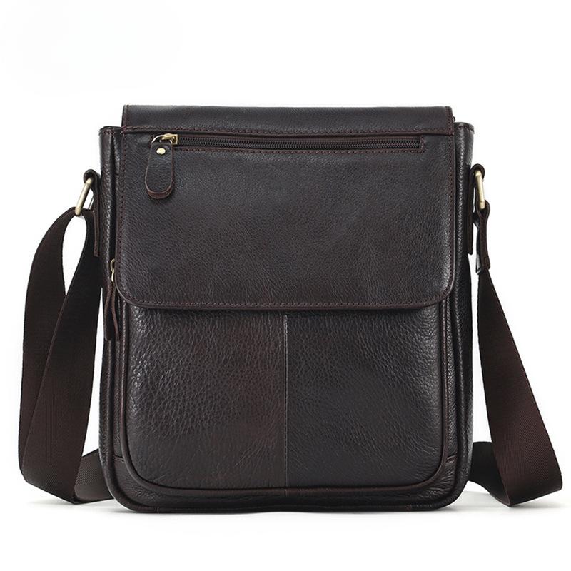 Vrchní vrstva hovězí kůže Vintage taška Potah Taška přes rameno Taška pro dojíždění Kožená pánská taška z pravé kůže Premium Sense Crossbody taška pro muže