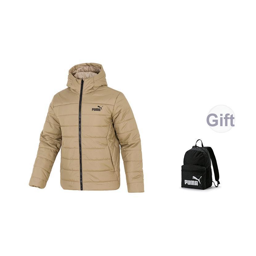 Puma Warm Windproof Comfortable Stylish Lightweight Hooded Cotton Jacket Men jackets Brown 672418-67