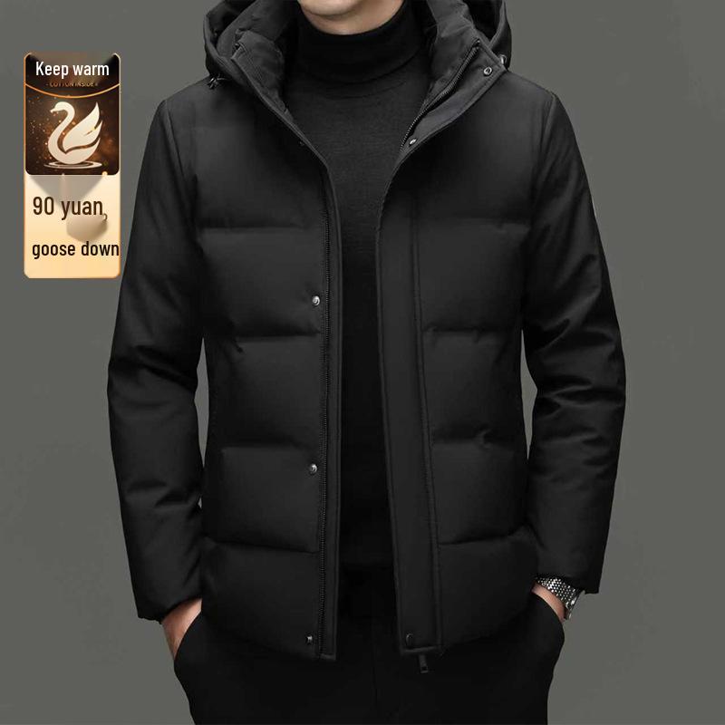 Men's Winter Goose Down Hooded Jacket - Stylish & Trendy 90% White Goose Down Filling