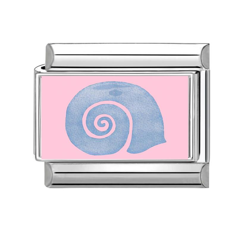 New Pink Sea Series Starfish Shell Crab Conch Italian Charm Links Fit 9MM Stainless Steel Bracelet Women Men DIY Making Jewelry