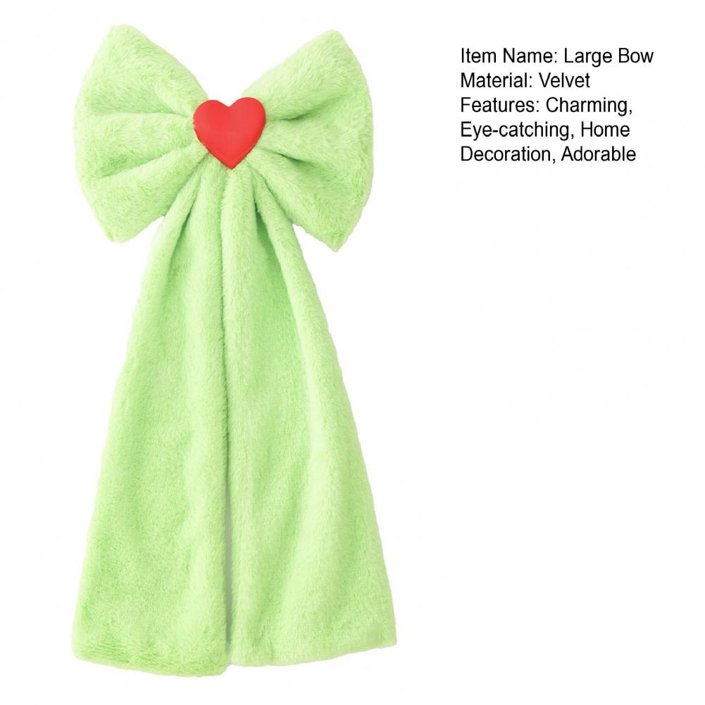 Pluszowa Kokardka Miękka Puszysta Kokardka Pluszowa Aksamitna Kokardka Zielone Tkaninowe Kokardki z Długim Ogonem na Wierzchołek Choinki Urodziny