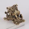Antique Brass Chinese Mythical Beast Statue Small Ornaments Vintage Lucky Pixiu Figures Desk Decorations Tea Pets