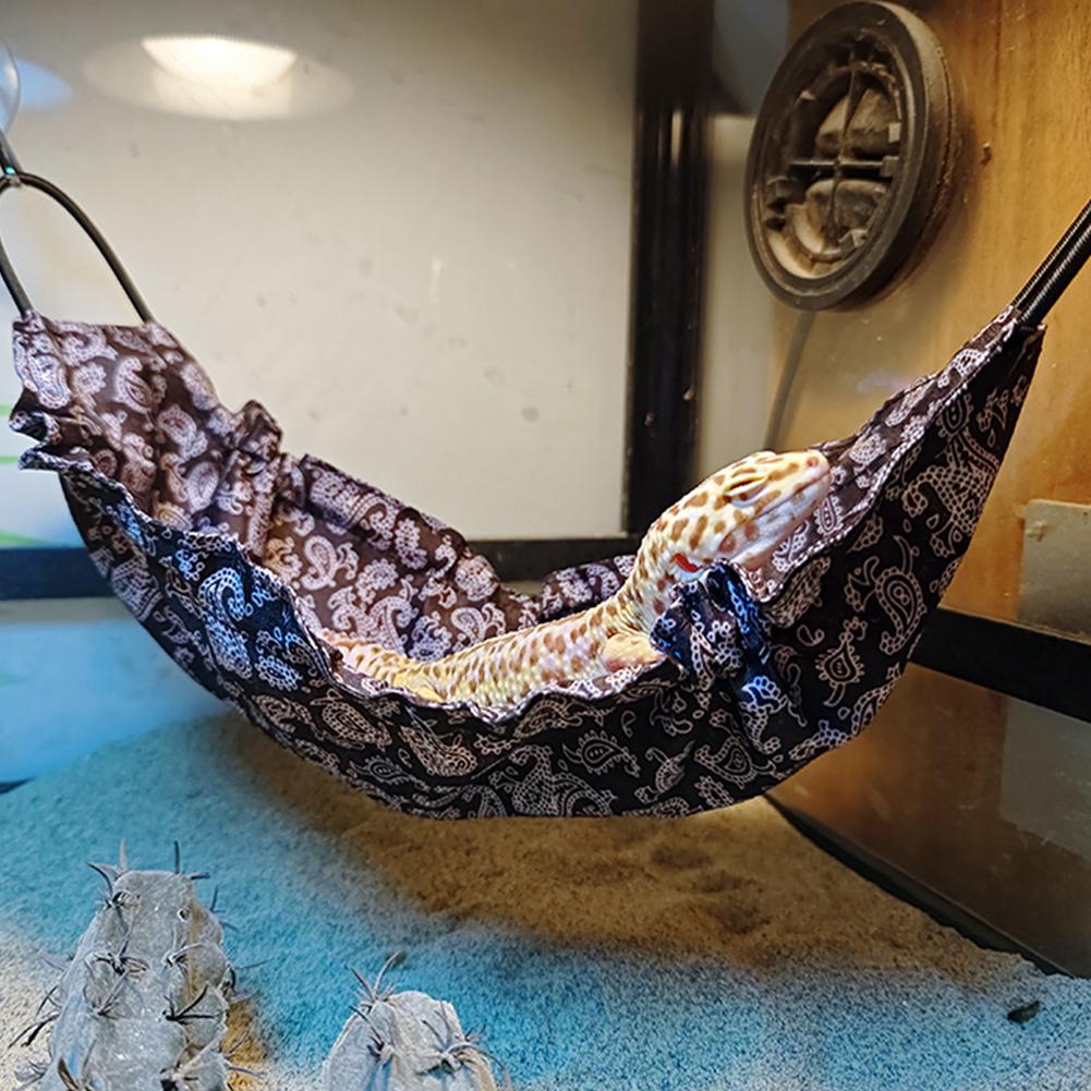 1pcs Reptile Hammock Hanging Bed Bearded Dragon Hammock With Suction Cups And Clips Soft Breathable Hammock Bed For Lizard Gecko