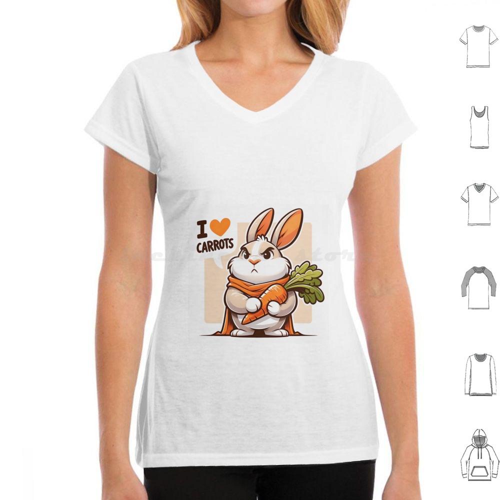

I Love Carrots The Angry Rabbit T Shirt Big Size 100 Cotton Bunny Carrots Comics Superhero Vegans Vegans Diet Nature Power Fun 4XL