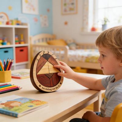 Yousheng Ei Puzzle Kinderspielzeug Pädagogisch Holz Mini Puzzle Regt Kreativität Logisches Denken Praktische Fähigkeiten an Montessori Stil Puzzle