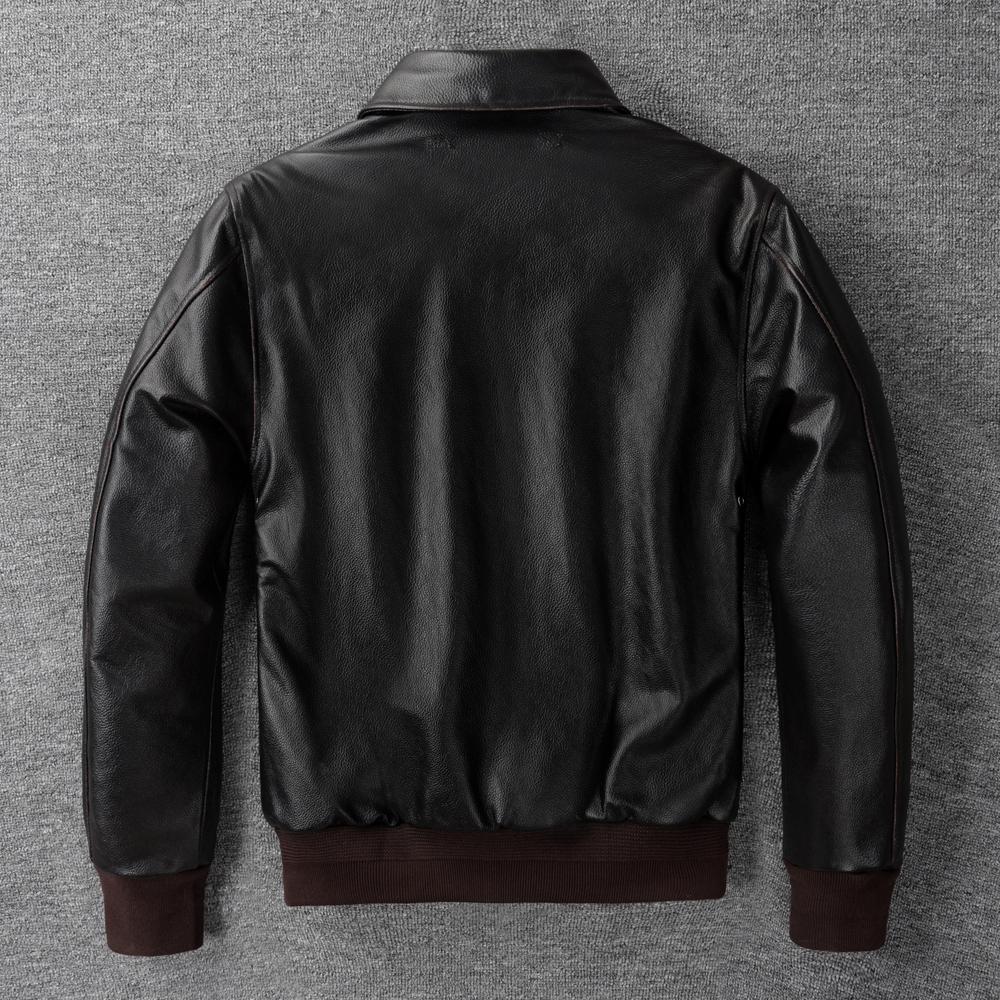 Flight Suit A2 Leather Jacket Men Genuine Cow Pilot Bomber Jackets Men's Cowhide Coat Spring Autumn