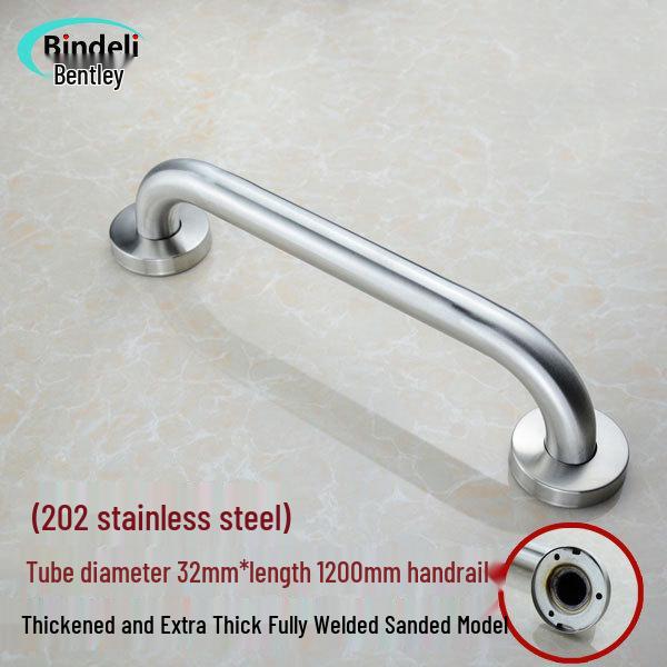 Stainless Steel 304 Non-Slip Bathroom Safety Handrail for Bathtub, Toilet, and Staircase