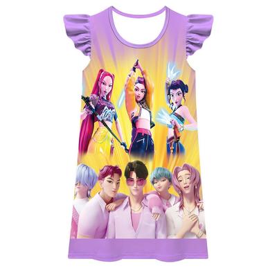 Girl's Dress Cosplay Witch Hunting Group Characters Fashionable Cute Colorful Flying Sleeve Skirt Comfortable Soft Children's Dress