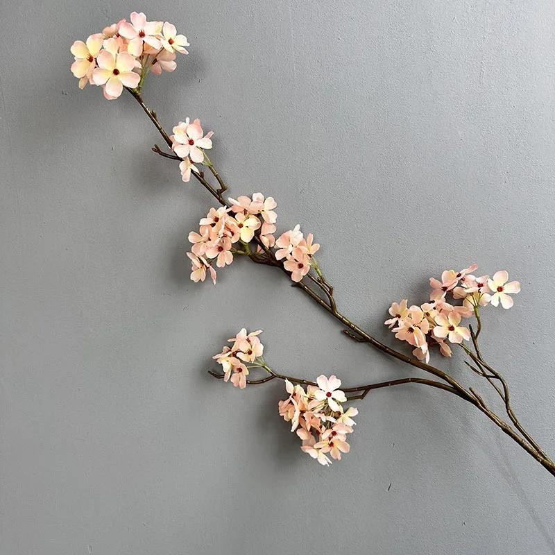 Long Branch Artificial Wintersweet Silk Fake Flowers Festival Party Decoration Simulation Flower 100cm Pear Blossom Branches темно-розовый