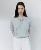 Aubeuawo Wrinkled Lapel Shirts (Mint Gray)