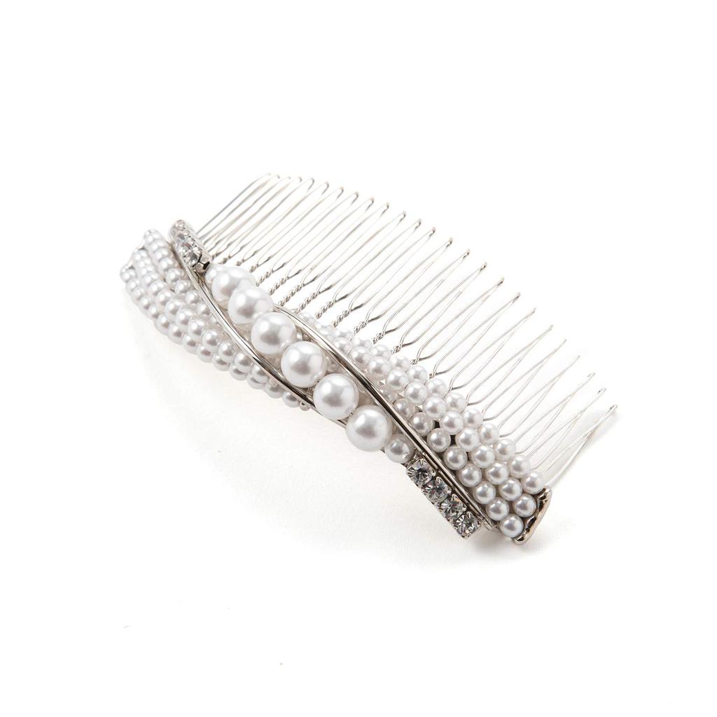 Watmosphere 4w016 Pearl-Detail Kanzashi Hair Comb, 5 x 10 cm