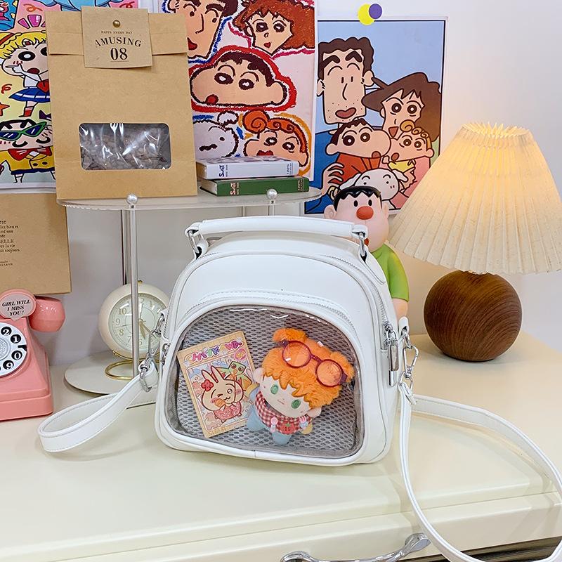 Two-dimensional Messenger Bag Schoolbag Transparent and Versatile Fashion Student Backpack Casual Backpack Tide