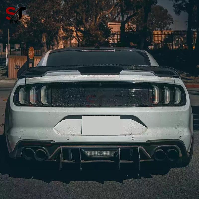 Ford Mustang GT500 Style Carbon Fiber Ducktail Rear Spoiler Winglet Diffuser
