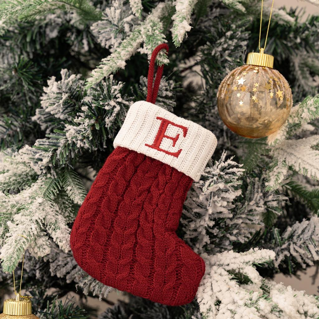 Snowflake Stocking Embroidered Paw Print Stocking Holiday Home Decor Ivory Christmas Stocking Ornament For Gift Wrapping Holiday