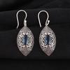 London Blue Topaz Gemstone 925 Sterling Silver Jewelry Dangle Earrings 2.15" CE-20-9
