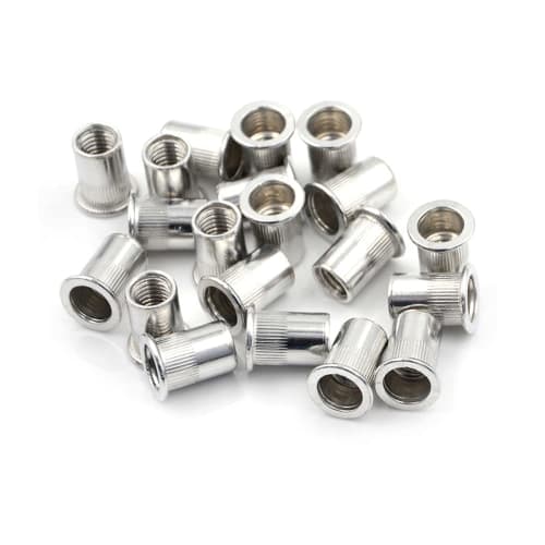 YFFSFDC Rivet Nuts, Aluminum Blind Nuts, Threaded Rivet Nuts, 100-Piece Set, Hollow Rivets, DIY, Machinery, Car Repair Parts, Storage Case Included, M