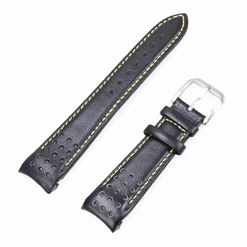 21mm Breathable Leather Watchband for Seiko Watch Strap Sportura Series Barcelona SNAE SNP SRG SUN SPC089 SSC Curved Bracelet