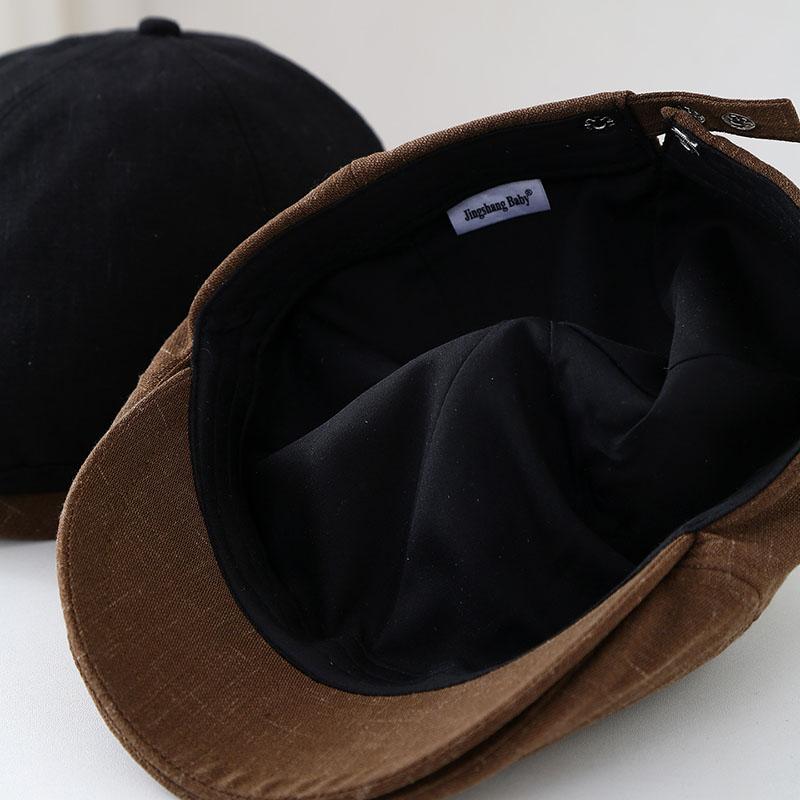 Vintage British Style Short Brim Baseball Cap Men Women Spring Versatile Solid Color Newsboy Hat Two-Way Wearable Forward Caps