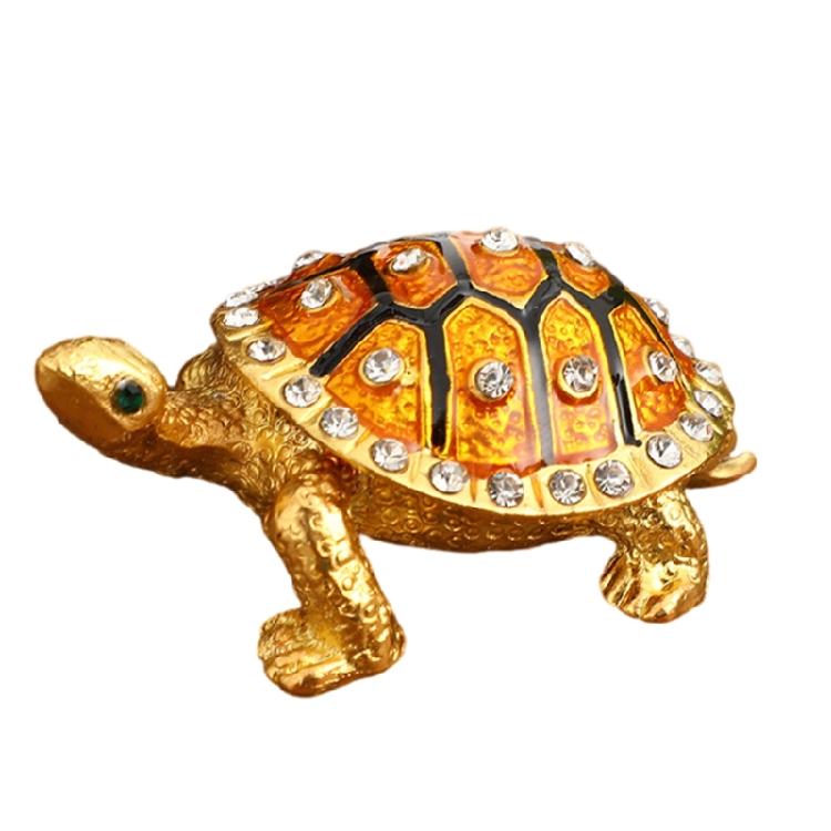 Artistic Turtles Jewelry Organizers Metal Crafted Decorative Container For Necklaces Rings Tabletop Display