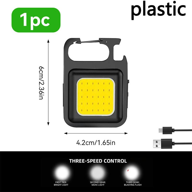 Mini LED Keychain Flashlight COB Work Light Rechargeable Pocket Torch with Strong Magnet Clip for Outdoor Camping Emergency Use