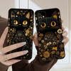 Flower Cat Black For Samsung S20FE S 21 22 23 FE 24 Plus 25 Ultra Galaxy M23 32 34 35 52 53 54 55 5G silicone soft phone case